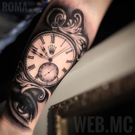 rolex watch tattoo|rolex pocket watch tattoo.